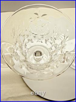 VTG Libbey Rock Sharpe Optic Fernwood Patt. 2010 Wine/Water Cry. Goblet set of 6