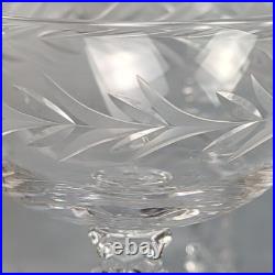 VTG Set Of 8 Elegant Etched Crystal Coupe Cocktail Sherbet Glasses Ornate Stem