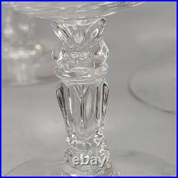 VTG Set Of 8 Elegant Etched Crystal Coupe Cocktail Sherbet Glasses Ornate Stem