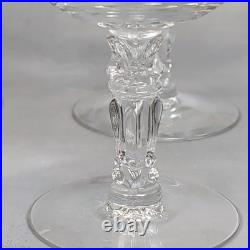 VTG Set Of 8 Elegant Etched Crystal Coupe Cocktail Sherbet Glasses Ornate Stem