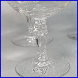 VTG Set Of 8 Elegant Etched Crystal Coupe Cocktail Sherbet Glasses Ornate Stem