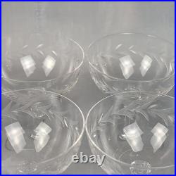 VTG Set Of 8 Elegant Etched Crystal Coupe Cocktail Sherbet Glasses Ornate Stem