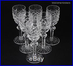 VTG Set of 6 Waterford Deep Cut Irish Crystal POWERSCOURT Cordial Glasses NR