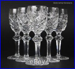 VTG Set of 6 Waterford Deep Cut Irish Crystal POWERSCOURT Cordial Glasses NR RAR