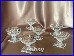 Val Saint Lambert Champagne Glasses Set of 6 Art Deco