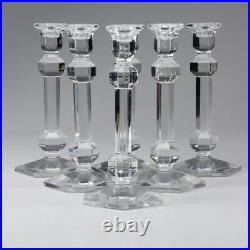 Val St Lambert Gardenia Fine Crystal 9.5 Candlesticks Set
