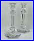 Val St Lambert Gardenia Fine Crystal 9.5 Designer Candlesticks Set of 2