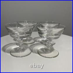 Val St Lambert State Champagne Coupes Crystal Glasses Set Of 4 Mid-century