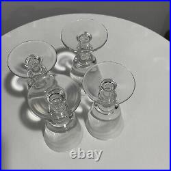 Val St Lambert State Plain Apertif Liquor Crystal Glass Set of 4 Mid-century