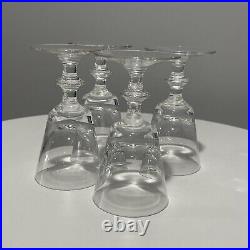 Val St Lambert State Plain Apertif Liquor Crystal Glass Set of 4 Mid-century