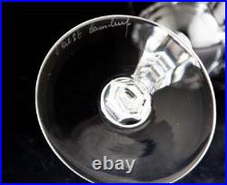 Val St Lambert Water Wine Goblet Glasses Set of 5 Elegant Vintage Crystal Signed