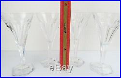 Val St Lambert set 6 signed Hafnia crystal water wine glasses stemware