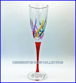 Venetian Carnevale Champagne Flutes Set Of Six Venetian Glassware