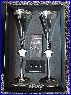 Versace Rosenthal D'Or Champagne Flute, set of 2