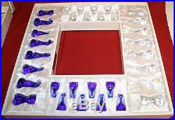 Villeroy and Boch Rare Antique Crystal Chess Set Complete Original Case