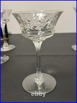 Vintage 1940s Etched Fern Leaf Pattern Wine Glass Champagne Coupe Set Of 13 Vintage 1940s Etched Fern Leaf Pattern Wine Glass Champagne Coupe Set Of 13