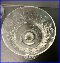 Vintage 1940s Etched Fern Leaf Pattern Wine Glass Champagne Coupe Set Of 13 Vintage 1940s Etched Fern Leaf Pattern Wine Glass Champagne Coupe Set Of 13