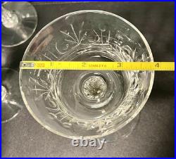 Vintage 1940s Etched Fern Leaf Pattern Wine Glass Champagne Coupe Set Of 13 Vintage 1940s Etched Fern Leaf Pattern Wine Glass Champagne Coupe Set Of 13