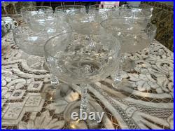 Vintage 1950 Rock Sharpe Villars Tall Cocktail Coupes Wine Glasses SET OF 10, 6