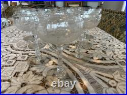 Vintage 1950 Rock Sharpe Villars Tall Cocktail Coupes Wine Glasses SET OF 10, 6