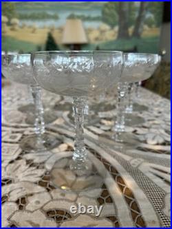 Vintage 1950 Rock Sharpe Villars Tall Cocktail Coupes Wine Glasses SET OF 10, 6