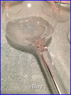 Vintage 1970s CARTIER Crystal Aperitif Dessert Wine Glasses Set of 6 Cut Pattern