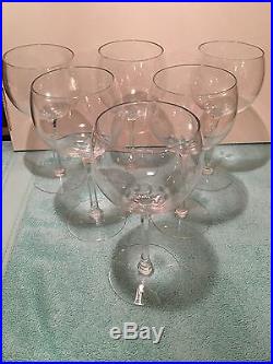 Vintage 1970s CARTIER Crystal White or Red Wine Glasses Set of 6 Cut Pattern
