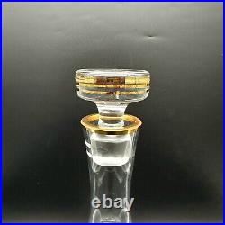 Vintage 24K Gold Rim Crystal Decanter with Goblets set of 4