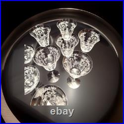 Vintage 28pc Etched Mikado Glassware Set Morgantown, Champagne, Martini Vintage 28pc Etched Mikado Glassware Set Morgantown, Champagne, Martini