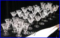 Vintage 28pc Etched Mikado Glassware Set Morgantown, Champagne, Martini Vintage 28pc Etched Mikado Glassware Set Morgantown, Champagne, Martini