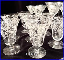 Vintage 28pc Etched Mikado Glassware Set Morgantown, Champagne, Martini Vintage 28pc Etched Mikado Glassware Set Morgantown, Champagne, Martini