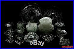 Vintage 53 Piece Heisey Ridgeleigh Clear Crystal Pressed Glass China Set