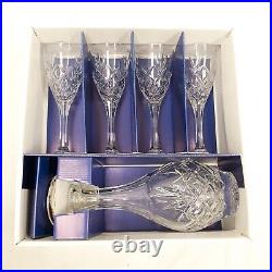 Vintage 9 pc Royal Limited 24% Full Crystal Wine Set Cordial Set New Decanter