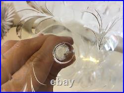 Vintage Antique Set of 14 Crystal Glasses / Goblets with Floral Decoration
