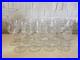 Vintage Antique Set of 14 Crystal Wine Glasses / Goblets with Floral Decoration