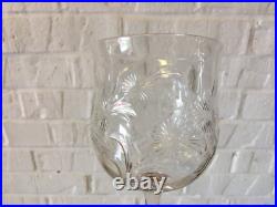 Vintage Antique Set of 14 Crystal Wine Glasses / Goblets with Floral Decoration