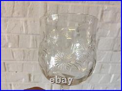 Vintage Antique Set of 14 Crystal Wine Glasses / Goblets with Floral Decoration