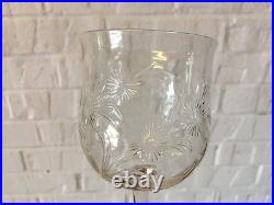 Vintage Antique Set of 14 Crystal Wine Glasses / Goblets with Floral Decoration