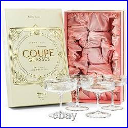 Vintage Art Deco Coupe Glasses Set of 4 Classic Cocktail Glassware