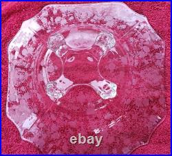 Vintage Cambridge Rose Point Etched Glass 5 piece Bowl & Platter Set PERFECT th