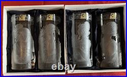 Vintage Capella Crystal Glass Set of 4. Grecian Ladies, etched. Handmade. Czech