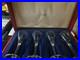 Vintage Cartier Crystal Set Of 4 Sherry Wine Cordial Stemware With Box VTG
