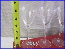 Vintage Cartier Crystal Set Of 4 Sherry Wine Cordial Stemware with Origin Case