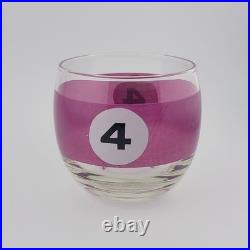 Vintage Cera Roly Poly Billiard Lowball Cocktail Glasses Pool Balls Set of 5
