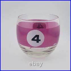 Vintage Cera Roly Poly Billiard Lowball Cocktail Glasses Pool Balls Set of 5