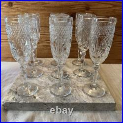 Vintage Clear Champagne Glass Flutes Cristal D'Arques-Durand Set Of 9