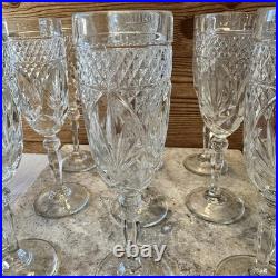 Vintage Clear Champagne Glass Flutes Cristal D'Arques-Durand Set Of 9