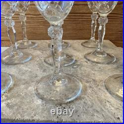 Vintage Clear Champagne Glass Flutes Cristal D'Arques-Durand Set Of 9