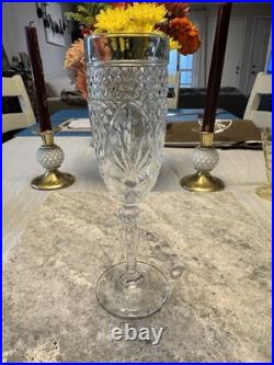 Vintage Clear Champagne Glass Flutes Cristal D'Arques-Durand Set Of 9