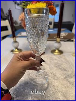 Vintage Clear Champagne Glass Flutes Cristal D'Arques-Durand Set Of 9